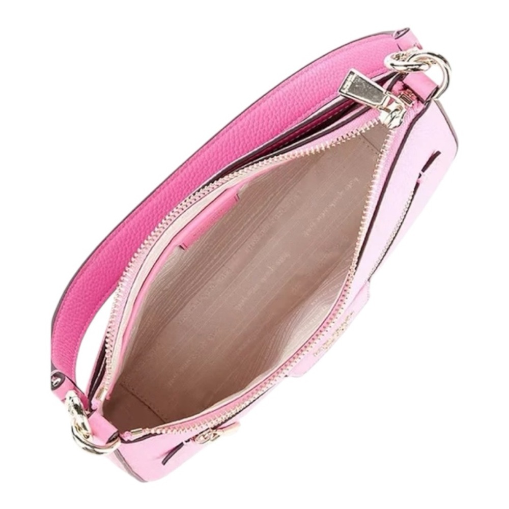NWT Kate Spade Hudson Pebbled Leather Satchel Pink Echinacea Flower MSRP $248 - Picture 4 of 11